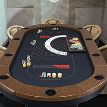 Load image into Gallery viewer, PEXMOR Foldable 10 Player Poker Table, Folding Blackjack Casino Card Game Table with Stainless Steel Cup Holders & Padded Rails, Portable Texas Holdem Poker Table