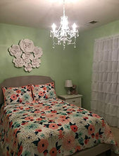 Load image into Gallery viewer, The Original Gypsy Color 4 Light Crystal White Hardwire Flush Mount Chandelier H17.5”xW15”, White Metal Frame with Clear Glass Stem and Clear Acrylic Crystals & Beads That Sparkle Just Like Glass