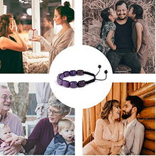 Load image into Gallery viewer, HESHPAWS 2 Pack Genuine Amethyst Adjustable Bracelets for Women Men,Crystal Healing Stones Bracelets,Supernatural Reiki Stones Bead Bracelets, Natural Stone Braided Bracelets (Amethyst)