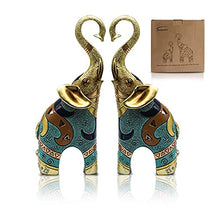Load image into Gallery viewer, SUGUTEE Good Luck Large Elephant Statue Decorations for Home, Elephant Figurines Statues Home Decor, Elephant Gifts, Elephant Figurines with Trunk Up ( 2 Pcs Medium )