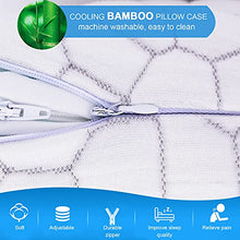 Load image into Gallery viewer, Cooling Bed Pillows for Sleeping 2 Pack Shredded Memory Foam Pillows Adjustable Cool BAMBOO Pillow for Side Back Stomach Sleepers - Luxury Gel Pillows Queen Size Set of 2 with Washable Removable Cover