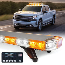 Load image into Gallery viewer, Xprite 48 Inch LED Rooftop Emergency Strobe Warning Lights Bar w/Adjustable Mounting Brackets, for Vehicles, Security, Law Enforcement, Snowplow, Tow Trucks, Crane, Construction Cars - White Amber