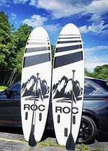 Load image into Gallery viewer, Roc Inflatable Stand Up Paddle Board with Premium sup Accessories & Backpack, Non-Slip Deck, Waterproof Bag, Leash, Paddle and Hand Pump. (Black)
