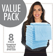 Load image into Gallery viewer, 8 Pack Large Burp Cloths for Baby - 20" by 10" Ultra Absorbent Burping Cloth, Hand Washcloths, Newborn Towel - Milk Spit Up Rags - Burpy Cloths for Unisex, Boy, Girl - Burp Cloths Set(Aquamarine)