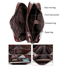 Load image into Gallery viewer, XLEI Business Travel Briefcase Genuine Leather Duffel Bags for Men Laptop Bag fits 17 inches Laptop (Coffee)