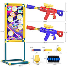 Load image into Gallery viewer, TEMI 2 in 1 Shooting Game Toy for Kids, 2pk Foam Ball Popper Air Guns with Shooting Target, 24 Foam Balls, 40 Foam Darts, Indoor and Outdoor Toys for Kids Ages 4 5 6 7 8 9 10+ Years Old Boys, Girls