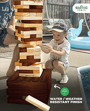 Load image into Gallery viewer, SWOOC Games - Reclaimed Giant Tower Game | 60 Large Blocks | Storage Crate / Outdoor Game Table | Starts Over 2.5ft Big | Max Height of 5ft | Genuine Jumbo Toppling Yard Games | Jumbo Backyard Set