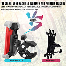 Load image into Gallery viewer, 2020 Super Large Bike Phone Mount,Aluminum Alloy Clamp with 360° Rotation Sport Bicycle Phone Mount/Bike Accessories/Bike Phone Holder for Any Smartphone Android GPS Other Devices Between 4.7 to 7 in