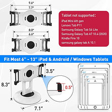 Load image into Gallery viewer, AboveTEK Retail Kiosk iPad Stand, 360° Rotating Commercial Tablet Stand, 6.6"-13.5" iPad Mini Pro-Business Tablet Holder, Swivel Design for Store POS Office Showcase Reception Kitchen Desktop (White)
