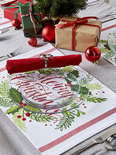 Load image into Gallery viewer, DII Boughs of Holly Colletion Tabletop, Placemat Set, 6 Piece