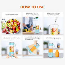 Load image into Gallery viewer, Portable Blender, Personal Size Blender Smoothies and Shakes, Mini Blender 4000mAh USB Rechargeable with Six Blades, Handheld Blender Sports,Travel,Gym (Blue)
