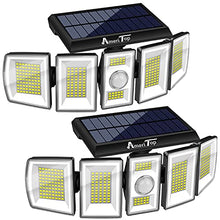 Load image into Gallery viewer, Solar Lights Outdoor – AmeriTop 300 LED 7000K Motion Sensor Lights Cordless; 5 Adjustable Heads, 360° Wide Angle Illumination, IP65 Waterproof, Security LED Flood Light for Patio Yard Garden 2 Pack