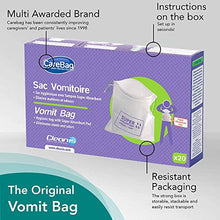 Load image into Gallery viewer, The Original CareBag Vomit Bag with Super Absorbent Pad, Box of 20 Bags β Absorbent Emesis Bag for Emergency β Medical Grade, Disposable Nausea Bag for Travel β Barf Bags for The Car, Uber, & Lyft
