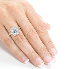 Load image into Gallery viewer, Kobelli Radiant-cut Moissanite Engagement Ring 3 CTW 14k White Gold, Size 6, White Gold