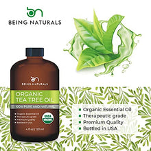 Load image into Gallery viewer, Organic Tea Tree Essential Oil - Huge 4 FL OZ - 100% Pure & Natural – Premium Natural Oil with Glass Dropper (Tea Tree Oil, 4 fl oz)