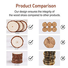 Load image into Gallery viewer, Natural Wood Slices 10Pcs 3.5-4.0 in Unfinished Wood Kit with Screw Eye Rings, Complete Wood Coaster, Wooden Circles for Crafts Wood Christmas Ornaments Wedding DIY Crafts