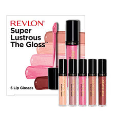Load image into Gallery viewer, Lip Gloss Set by Revlon, Super Lustrous 5 Piece Gift Set, Non-Sticky, High Shine, Cream & Pearl Finishes, Pack of 5