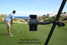 Load image into Gallery viewer, Golf Gadgets - Swing Recording System | Large Device Holder (PHABLET) with Jaws Clamp & Gooseneck Mount. Compatible Large Devices Like iPhone 6/7 Plus, Samsung Galaxy Note, etc.