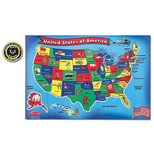 Load image into Gallery viewer, Melissa & Doug USA Map Floor Puzzle (51 pcs, 2 x 3 feet)