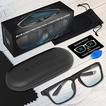 Load image into Gallery viewer, Stylish Blue Light Blocking Glasses for Women or Men - Ease Computer and Digital Eye Strain, Dry Eyes, Headaches and Blurry Vision - Instantly Blocks Glare from Computers and Phone Screens w/Case