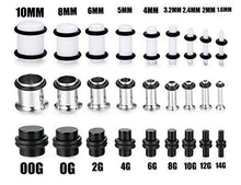 Load image into Gallery viewer, Finrezio 72PCS 14G-00G Ear Stretching Kit Tapers Plugs Gauges Set Body Piercing Jewelry Made of Surgical Stainlese Steel and Acrylic