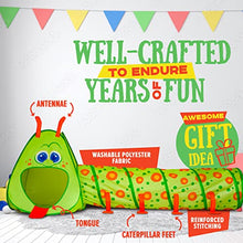 Load image into Gallery viewer, Kiddey Caterpillar Play Tunnel and Tent Combo (2-Piece Set) – Kids Crawling and Exploration Discovery Station for Early Learning and Muscle Development – Indoor/Outdoor Use – by Kiddey