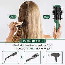 Load image into Gallery viewer, Bongtai Hot Air Brush,Hair Dryer Brush Hair Dryer & Volumizer 3 in 1 Brush Blow Dryer Styler for Rotating Straightening, Curling, Salon Negative Ion Ceramic Blow Dryer Brush(Avocado green)
