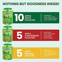 Load image into Gallery viewer, GoGo squeeZ Fruit on the Go Variety Pack, Apple Apple, Apple Banana, & Apple Strawberry, 3.2 oz. (20 Pouches) - Tasty Kids Applesauce Snacks - Gluten Free Snacks for Kids - Nut & Dairy Free - Vegan Snacks