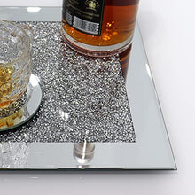 Load image into Gallery viewer, GIMORRTO Glass Mirrored Coaster 8 PC, Crushed Diamond Cup Mat Decor on Tabletop for Restaurant Kitchen bar Dining Table