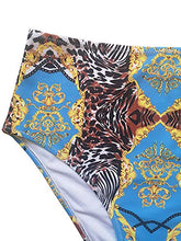 Load image into Gallery viewer, Weinicoco Women's Tie Side Triangle Bikini Two Piece Swimsuit High Waist V Neck Bathing Suit(LGA20216/Print1/XL)