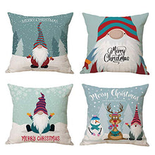 Load image into Gallery viewer, Zivsik Swedish Gnome Scandinavian Tomte Throw Pillow Covers - Yule Santa Nisse Nordic Elf Figurine Christmas Decorative Cushion Cases Xmas Winter Holiday Decor - 18 x 18 Inch 45cm x 45cm 4Pcs