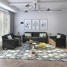 Load image into Gallery viewer, 3 Piece Chair Loveseat Sofa Set, Harper & Bright Designs Living Room 3 Piece Sofa Couch Set, 3 Seats Loveseat Single Chair Sectional Sofa Set Ship from USA Warehouse, Arrive in 3 Days (Black)