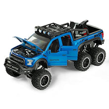 Load image into Gallery viewer, F-150 Pickup Truck Toy Refitted 6x6 Off-Road Model Truck 1/24 Scale Die-Cast Metal Toy Car (Blue)