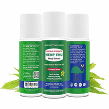 Load image into Gallery viewer, Hemp Emu Roll-on Gel - Made in USA - 3 fl oz - Natural Gel for Discomfort in Knees, Joints and Lower Back - Hemp Oil Extract Gel with Emu Oil & Menthol