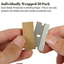 Load image into Gallery viewer, Bates- Single Edge Razor Blade, 50 pc, Razor Blades Scraper, Razor Blades Single Edge, Scraper Blades, Flat Razor Blade, One Edge Razor Blade, Single Sided Razor Blade, Single Edge Blades, Razor blade