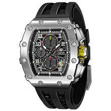 Load image into Gallery viewer, TSAR BOMBA Watch for Men, Luxury Square Watch Japan Quartz Movement Sapphire Glass Mens Watches with Chronograph 50M Waterproof Luminous Calendar Men's Wrist Watches