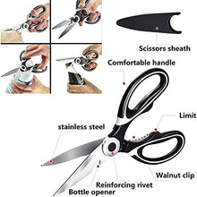 Load image into Gallery viewer, PAUL MAIER Grill Tool Set Including Filet Knife with Scabbard, Multi-Function Heavy-Duty Scissors, Barbecue Tongs, Barbecue Brush2 ,Wooden Handle Barbecue Needle10, Waterproof Storage Bag
