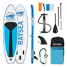 Load image into Gallery viewer, RAYSEA Inflatable Stand Up Paddle Board 10'6"x32"x6" (18.6lbs) Ultra-Light SUP with Accessories Backpack,Non Slip Deck,Paddle,Leash, Pump, Fin,Youth & Adult Stand Up Boat