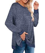 Load image into Gallery viewer, Oversized Sweatshirts for Women Long Sweaters for Leggings Blue 2X-Large