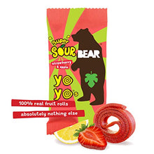 Load image into Gallery viewer, BEAR Sour - Real Fruit Yoyos - Strawberry-Apple, No added Sugar, All Natural, non GMO, Gluten Free, Vegan - Healthy on-the-go snack for kids & adults, 0.7 Ounce (Pack of 12)