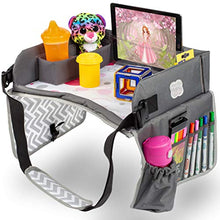 Load image into Gallery viewer, Kenley Kids Travel Tray, Toddler Car Seat Lap Tray, 16.5 x 13.5 Inches (Pink/Gray)