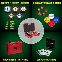 Load image into Gallery viewer, RUNIC Exclusive Poker Set 300 pcs, 14 Gram Clay Poker Chips for Texas Holdem, Black Jack, Casino Grade Chips, Features a Tasteful Shock Resistant Poker Case (Red)