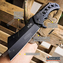 Load image into Gallery viewer, KCCEDGE BEST CUTLERY SOURCE EDC Pocket Knife Camping Accessories Razor Sharp Ball Bearing Survival Cleaver Folding Knife Camping Gear Survival Kit 55211 (Stonewash Grey)