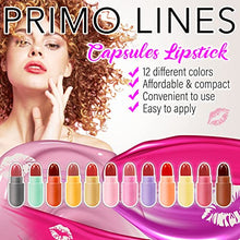 Load image into Gallery viewer, Primo Lines 12 Pill Lipstick with 1 Cute Mini Red Leather Bag Key-chain Pouch - Mini Lipstick Velvet Matte, Smooth and Moisturizing Pill Lipsticks, Long-Lasting, Portable and Charming Look All Day Long