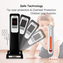 Load image into Gallery viewer, Space Heater, KopBeau 1500W Oil Filled Radiator Electric Heater with Digital Thermostat, 24 Hrs Timer & Remote, Portable Heater for Full Room Indoor