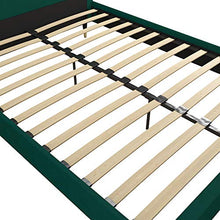 Load image into Gallery viewer, CosmoLiving by Cosmopolitan Audrey Upholstered, Emerald Green Velvet, Full Size Frame Bed