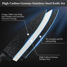 Load image into Gallery viewer, Knife Set,12-Piece Kitchen Knife Set with Wooden Block,Professional Chef Knife Sets with steak knives,High Carbon German Stainless Steel Knife with Japanese Designed Wooden Pattern Stainless Handle