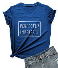 Load image into Gallery viewer, DANVOUY Womens Causal Short Sleeve V-Neck T-Shirt Graphic Tees Blue Small
