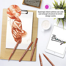 Load image into Gallery viewer, Bianyo Sepia Micro-Pen Fineliner Ink Pens, Water-Resistant Archival Ink Pens for Watercolor Paint, Designing by Art Marker, Comics, Lettering, Journals, Illustration, Graphics, Sketching, Set of 9