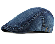 Load image into Gallery viewer, Qunson Mens Denim Cotton Newsboy Cap Ivy Gatsby Driving Hunting Cabbie Hats